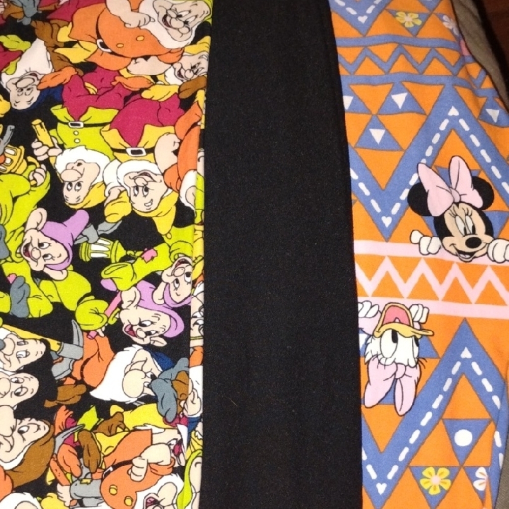 LuLaRoe Vibrant Black and Orange Leggings